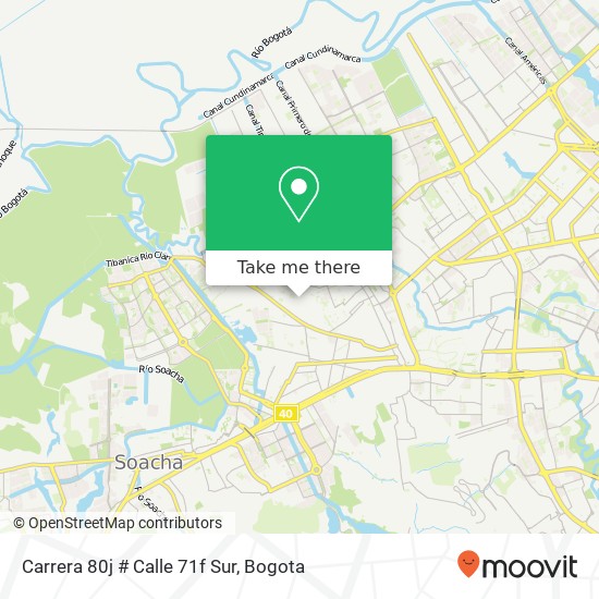 Mapa de Carrera 80j # Calle 71f Sur