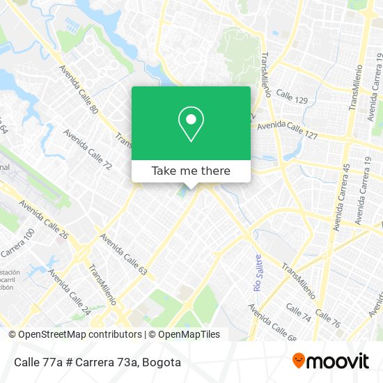Mapa de Calle 77a # Carrera 73a