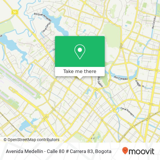 Avenida Medellín - Calle 80 # Carrera 83 map