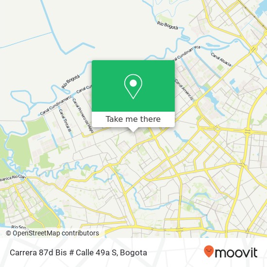 Mapa de Carrera 87d Bis # Calle 49a S