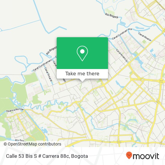 Mapa de Calle 53 Bis S # Carrera 88c