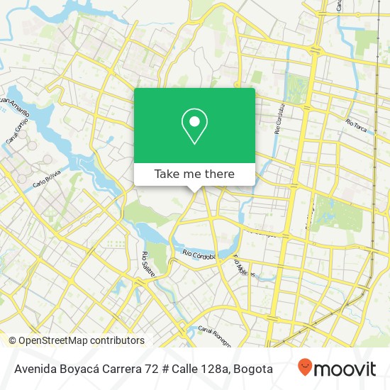 Avenida Boyacá Carrera 72 # Calle 128a map