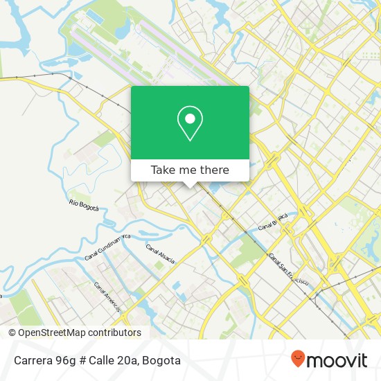 Mapa de Carrera 96g # Calle 20a