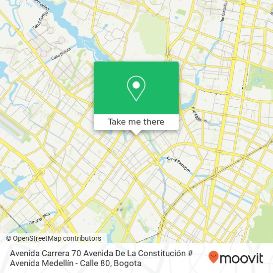 Avenida Carrera 70 Avenida De La Constitución # Avenida Medellín - Calle 80 map