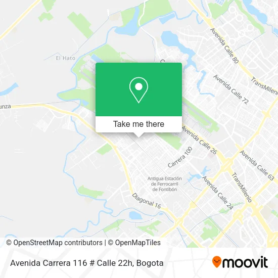 Mapa de Avenida Carrera 116 # Calle 22h