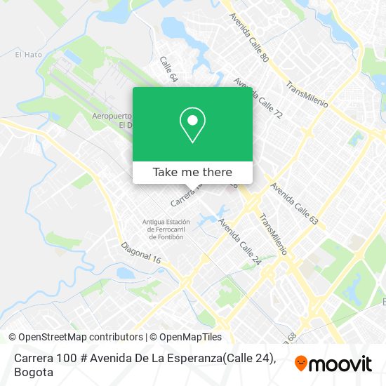Mapa de Carrera 100 # Avenida De La Esperanza(Calle 24)