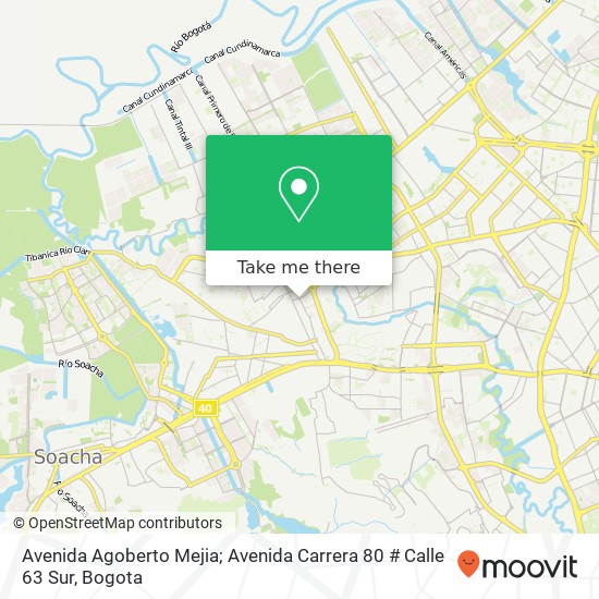 Avenida Agoberto Mejia; Avenida Carrera 80 # Calle 63 Sur map