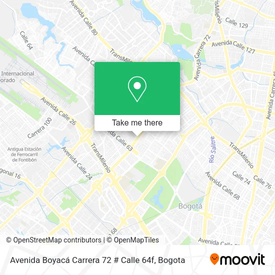 Mapa de Avenida Boyacá Carrera 72 # Calle 64f