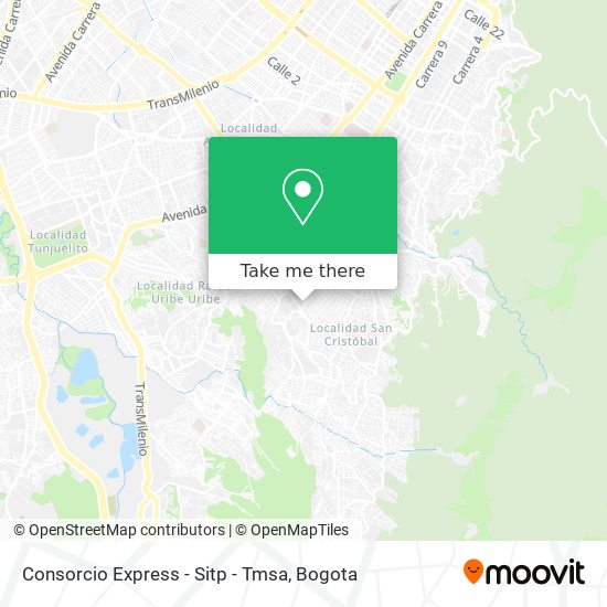 Consorcio Express - Sitp - Tmsa map