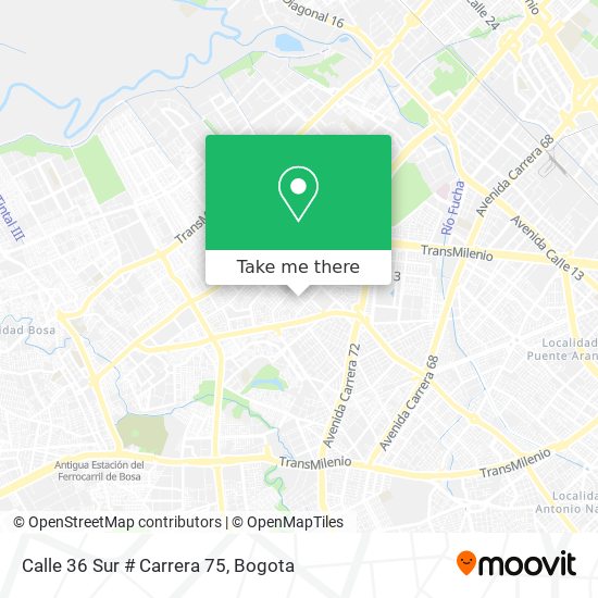 Calle 36 Sur # Carrera 75 map