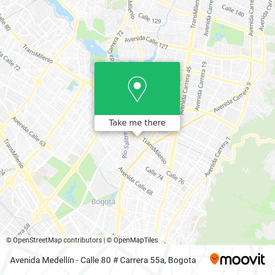 Mapa de Avenida Medellín - Calle 80 # Carrera 55a