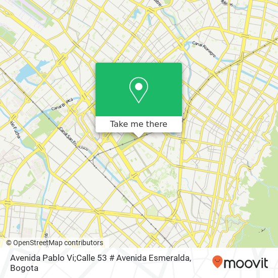 Mapa de Avenida Pablo Vi;Calle 53 # Avenida Esmeralda