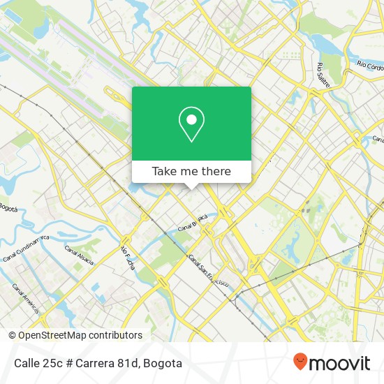 Mapa de Calle 25c # Carrera 81d