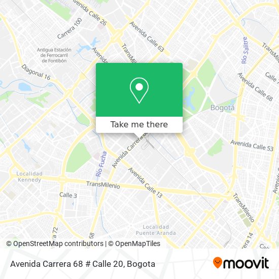 Mapa de Avenida  Carrera 68 # Calle 20