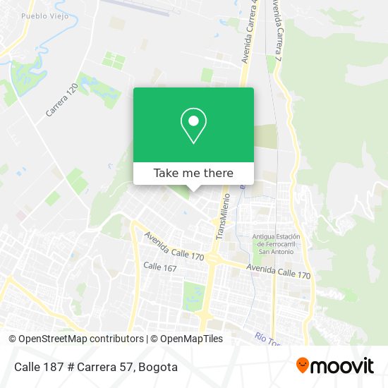 Mapa de Calle 187 # Carrera 57