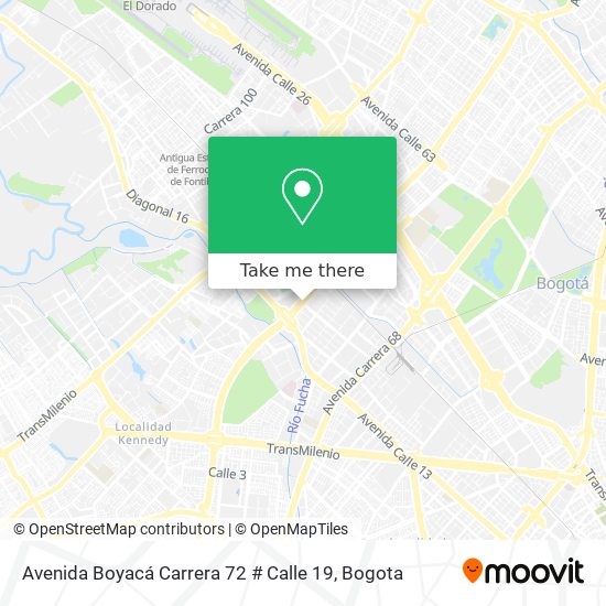 Avenida Boyacá Carrera 72 # Calle 19 map
