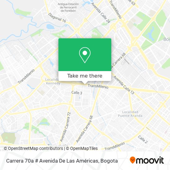 Carrera 70a # Avenida De Las Américas map