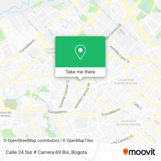 Calle 24 Sur # Carrera 69 Bis map
