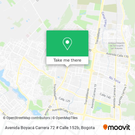 Avenida Boyacá Carrera 72 # Calle 152b map