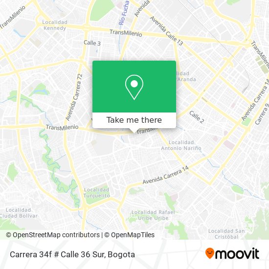 Carrera 34f # Calle 36 Sur map