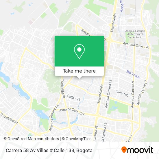 Carrera 58 Av Villas # Calle 138 map