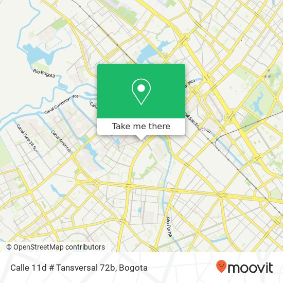 Calle 11d # Tansversal 72b map