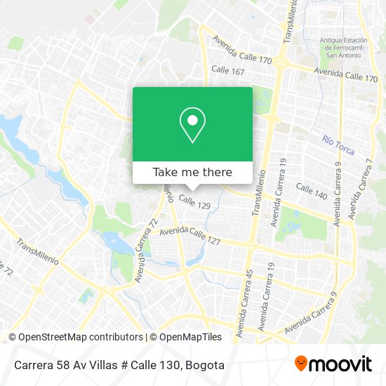 Carrera 58 Av Villas # Calle 130 map