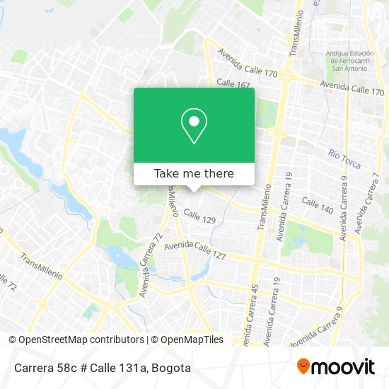 Carrera 58c # Calle 131a map