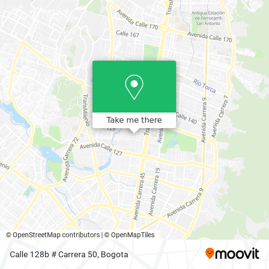 Mapa de Calle 128b # Carrera 50