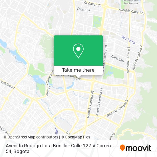 Avenida Rodrigo Lara Bonilla - Calle 127 # Carrera 54 map