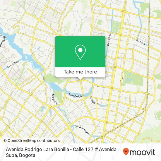 Mapa de Avenida Rodrigo Lara Bonilla - Calle 127 # Avenida Suba