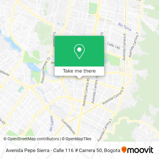 Avenida Pepe Sierra - Calle 116 # Carrera 50 map