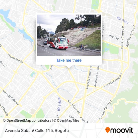 Avenida Suba # Calle 115 map
