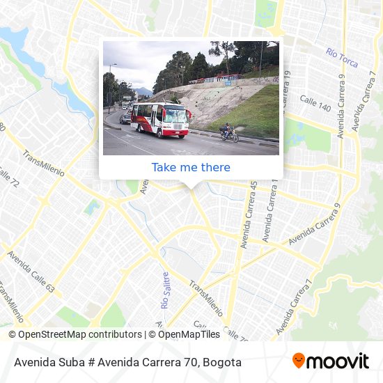 Avenida Suba # Avenida Carrera 70 map