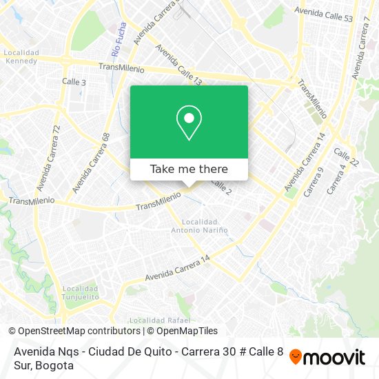 Mapa de Avenida Nqs - Ciudad De Quito - Carrera 30 # Calle 8 Sur