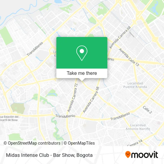 Midas Intense Club - Bar Show map