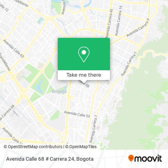 Avenida Calle 68 # Carrera 24 map
