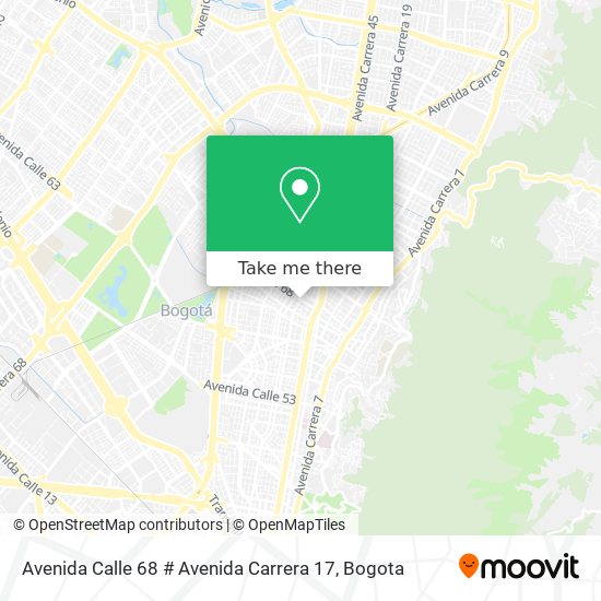 Avenida Calle 68 # Avenida Carrera 17 map