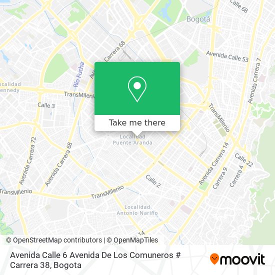 Mapa de Avenida Calle 6 Avenida De Los Comuneros # Carrera 38