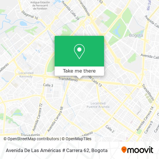 Avenida De Las Américas # Carrera 62 map