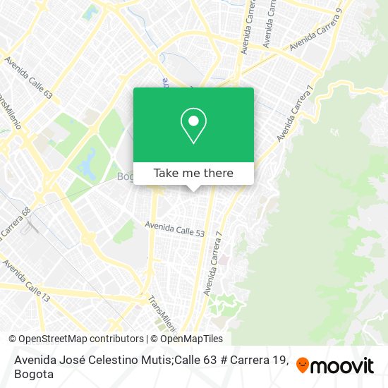 Mapa de Avenida José Celestino Mutis;Calle 63 # Carrera 19