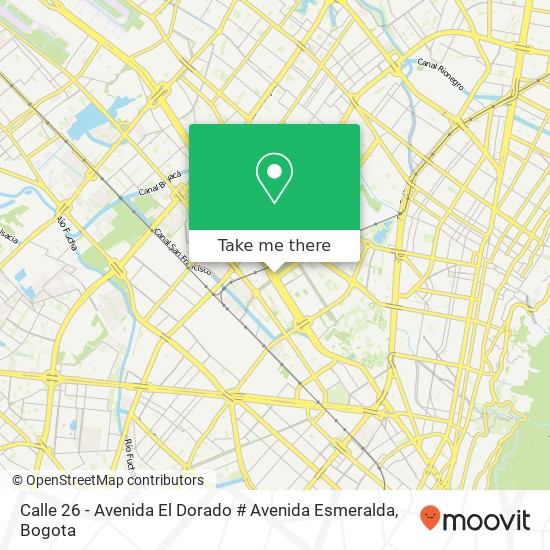 Calle 26 - Avenida El Dorado # Avenida Esmeralda map