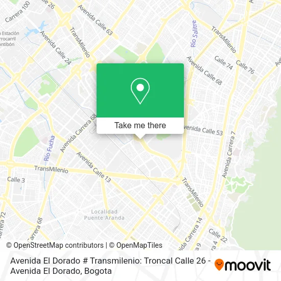Mapa de Avenida El Dorado # Transmilenio: Troncal Calle 26 - Avenida El Dorado