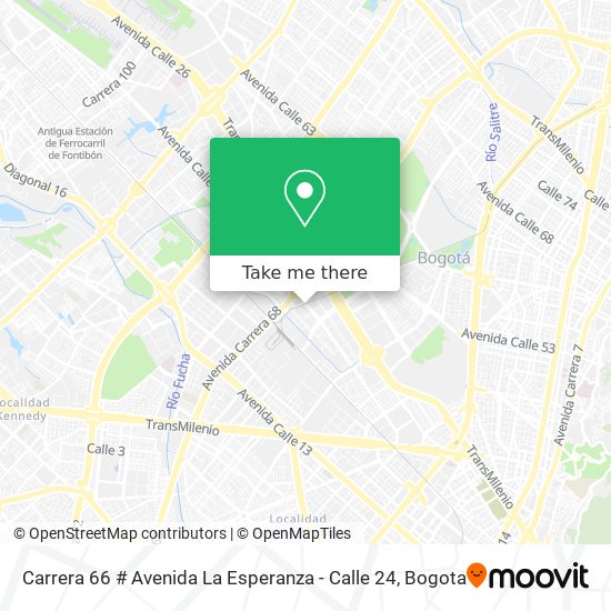 Carrera 66 # Avenida La Esperanza - Calle 24 map