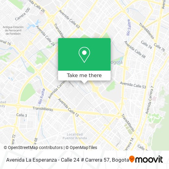 Avenida La Esperanza - Calle 24 # Carrera 57 map
