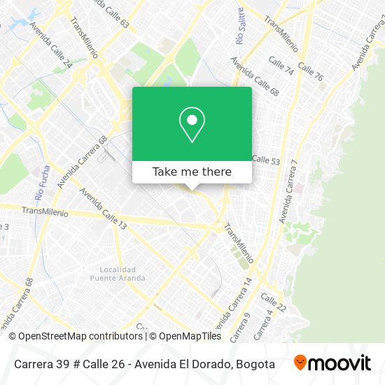 Mapa de Carrera 39 # Calle 26 - Avenida El Dorado