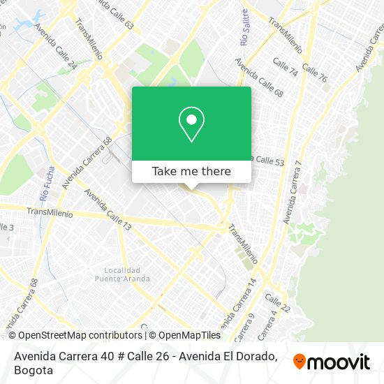 Mapa de Avenida Carrera 40 # Calle 26 - Avenida El Dorado