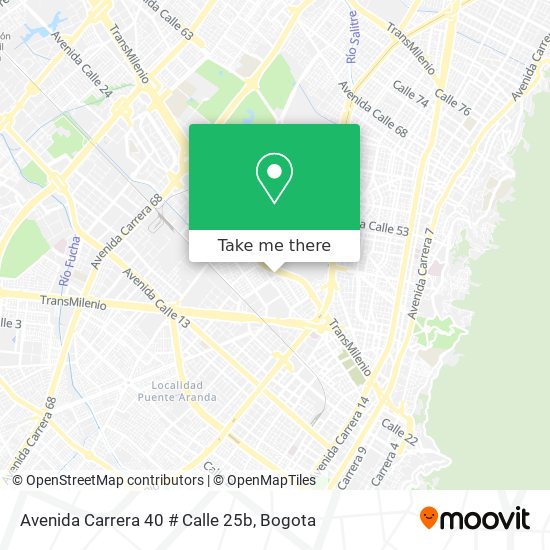 Avenida Carrera 40 # Calle 25b map