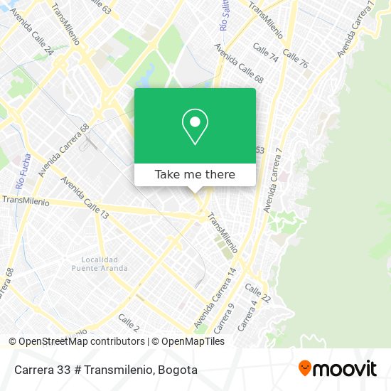 Carrera 33 # Transmilenio map