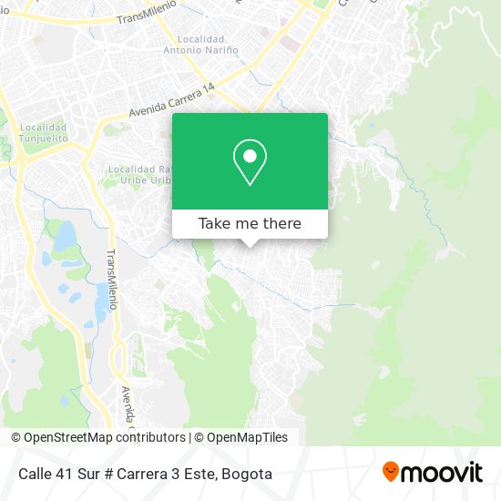 Calle 41 Sur # Carrera 3 Este map
